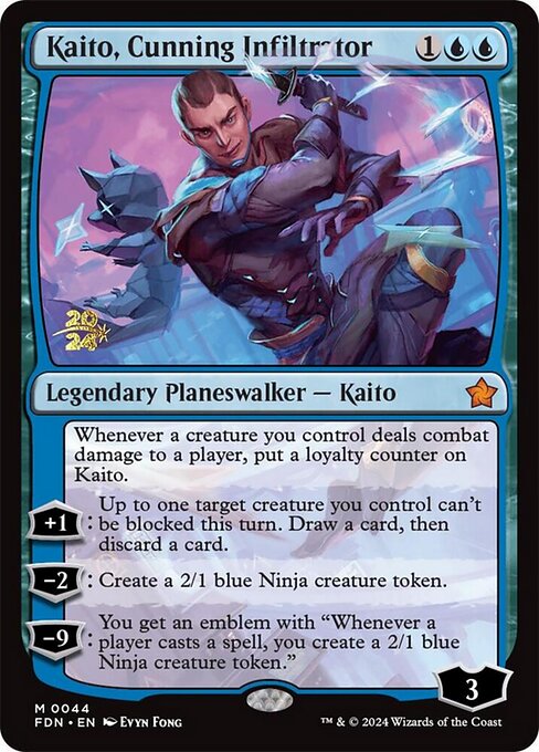 MTG Kaito, Cunning Infiltrator PFDN 044s Prerelease Foil