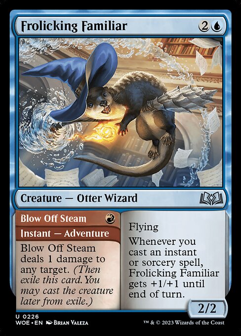 MTG Frolicking Familiar // Blow Off Steam WOE 226 Regular Nonfoil