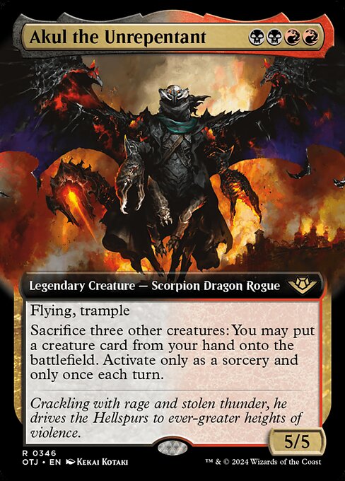 MTG Akul the Unrepentant OTJ 346 Extended Art Foil