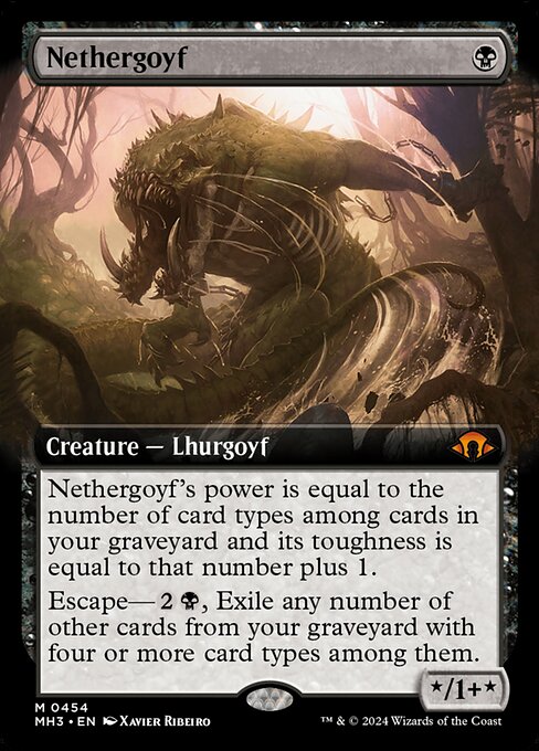 MTG Nethergoyf MH3 454 Extended Art Nonfoil