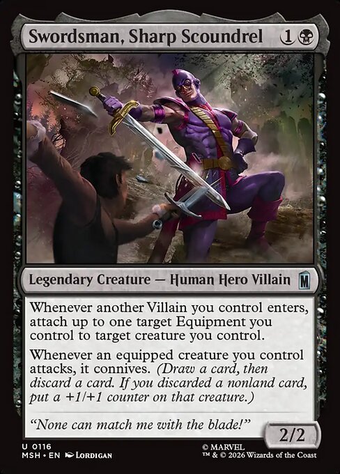 MTG Swordsman, Sharp Scoundrel MSH 116 Regular Nonfoil