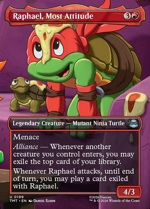 MTG Raphael, Most Attitude TMT 199 Borderless Scene Foil