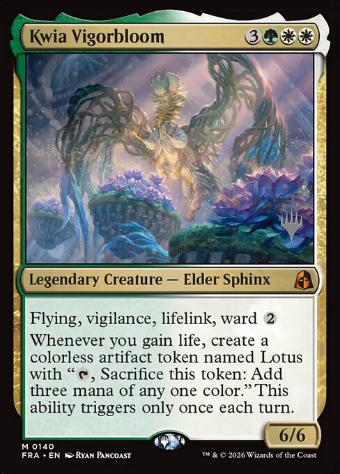 MTG Kwia Vigorbloom PFRA 140P Promo Pack Foil front