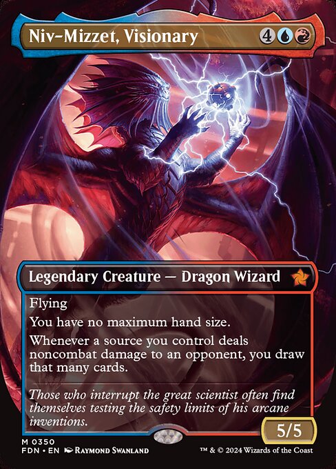 MTG Niv-Mizzet, Visionary FDN 350 Borderless Nonfoil