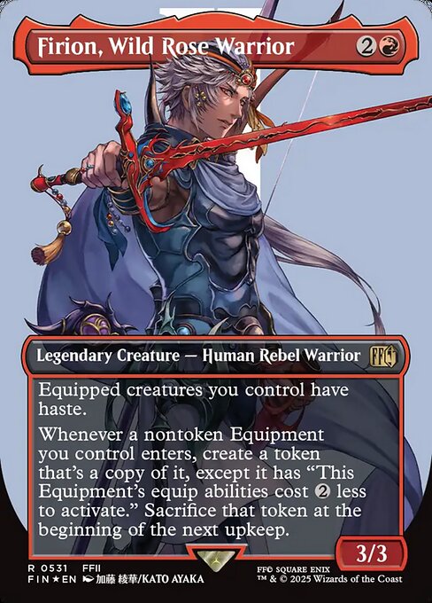 MTG Firion, Wild Rose Warrior FIN 531 Borderless Character Surge Foil