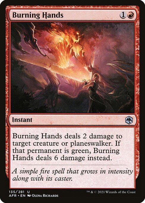 MTG Burning Hands AFR 135 Regular Nonfoil
