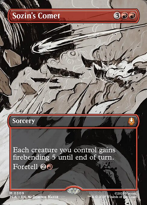 MTG Sozin's Comet TLA 309 Borderless Scene Nonfoil