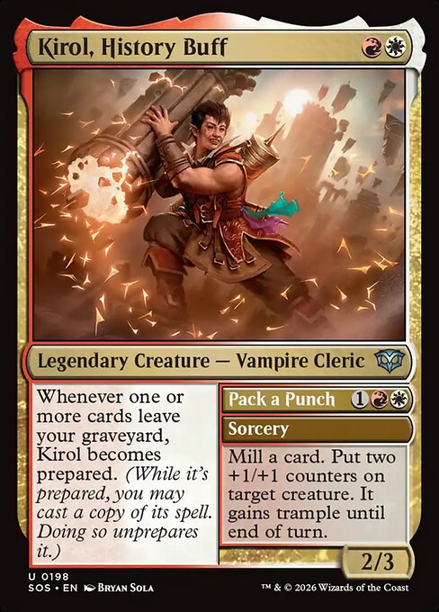 MTG Kirol, History Buff // Pack a Punch SOS 198 Regular Nonfoil