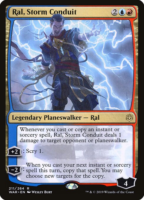 MTG Ral, Storm Conduit WAR 211 Standard Foil front