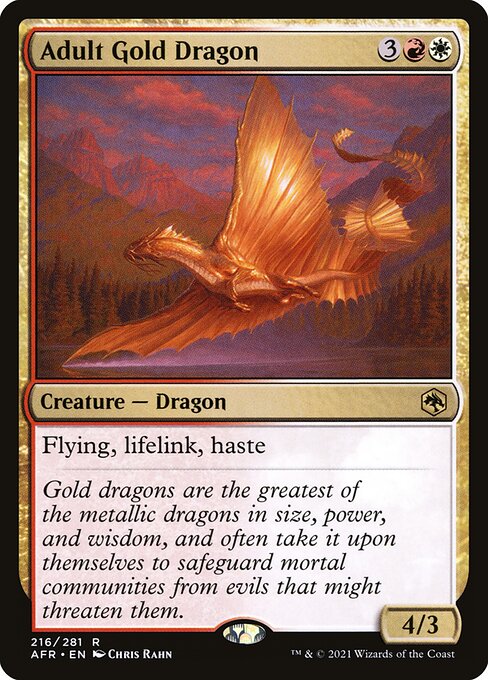 MTG Adult Gold Dragon AFR 216 Regular Nonfoil