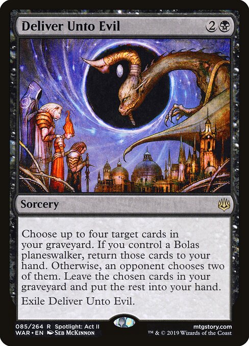 MTG Deliver Unto Evil WAR 085 Standard Foil front