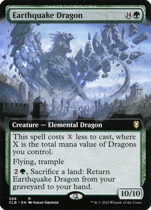 MTG Earthquake Dragon CLB 588 Extended Art Nonfoil