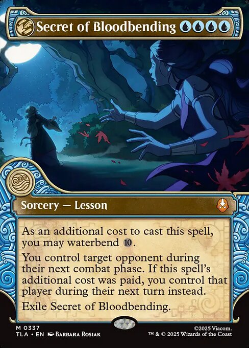 MTG Secret of Bloodbending TLA 337 Borderless Elemental Frame Nonfoil