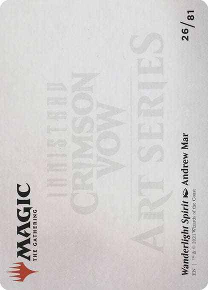 MTG Wanderlight Spirit AVOW 026 Art Card Gold Stamped Signature reverse