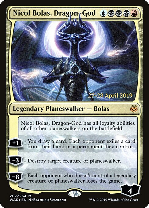 MTG Nicol Bolas, Dragon-God PWAR 207S Prerelease Promo Foil front
