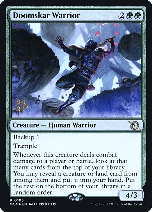 MTG Doomskar Warrior PMOM 185s Prerelease Foil