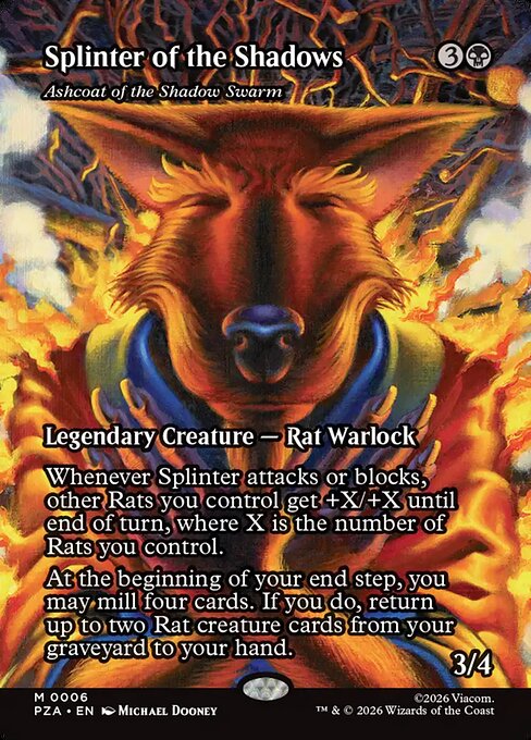 MTG Ashcoat of the Shadow Swarm PZA 006 Borderless Source Material Foil