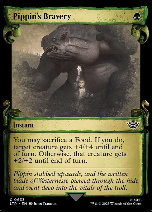 MTG Pippin's Bravery LTR 633 Showcase Scrolls of Middle-earth Silver Foil