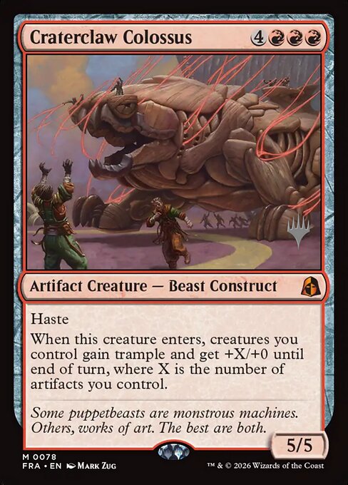 MTG Craterclaw Colossus PFRA 078P Promo Pack Nonfoil front