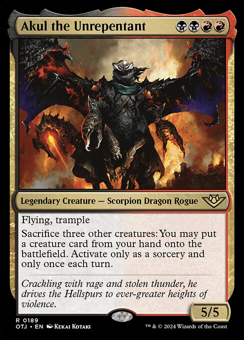 MTG Akul the Unrepentant OTJ 189 Regular Foil
