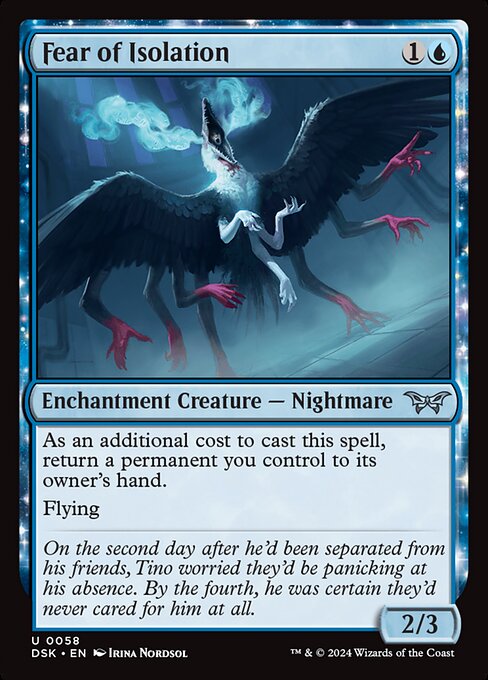 MTG Fear of Isolation DSK 058 Regular Nonfoil