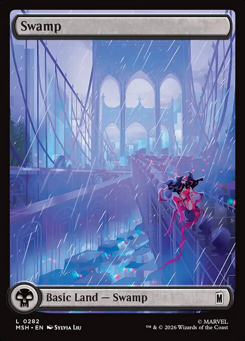 MTG Swamp MSH 282 Full Art City Land Foil