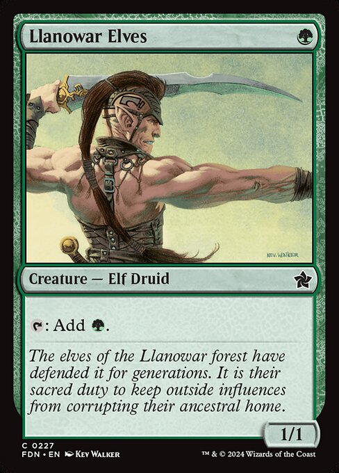 MTG Llanowar Elves FDN 227 Regular Foil