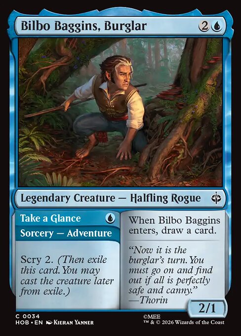 MTG Bilbo Baggins, Burglar // Take a Glance HOB 034 Regular Nonfoil