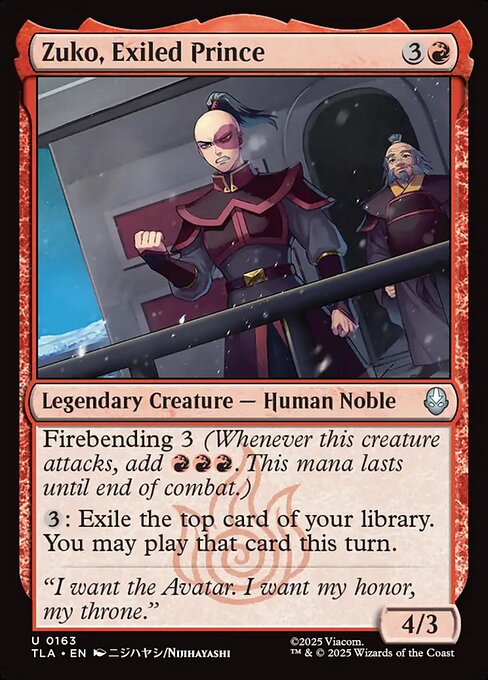 MTG Zuko, Exiled Prince TLA 163 Regular Nonfoil
