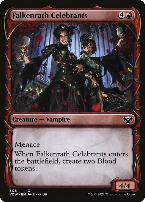 MTG Falkenrath Celebrants VOW 306 Showcase Fang Foil front