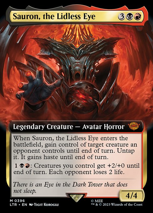 MTG Sauron, the Lidless Eye LTR 396 Extended Art Nonfoil