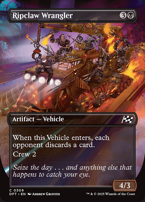 MTG Ripclaw Wrangler DFT 309 Borderless Revved Up Foil