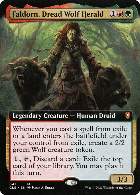 MTG Faldorn, Dread Wolf Herald CLB 641 Extended Art Nonfoil
