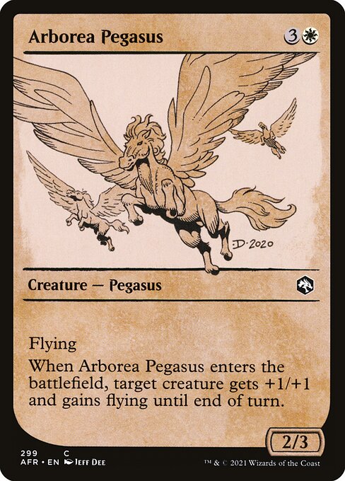 MTG Arborea Pegasus AFR 299 Rulebook Showcase Nonfoil