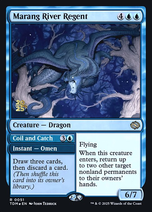 MTG Marang River Regent // Coil and Catch PTDM 051s Prerelease Foil