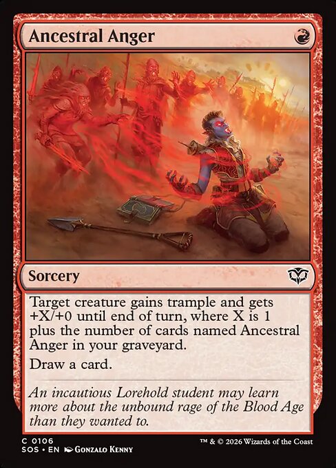 MTG Ancestral Anger SOS 106 Regular Nonfoil