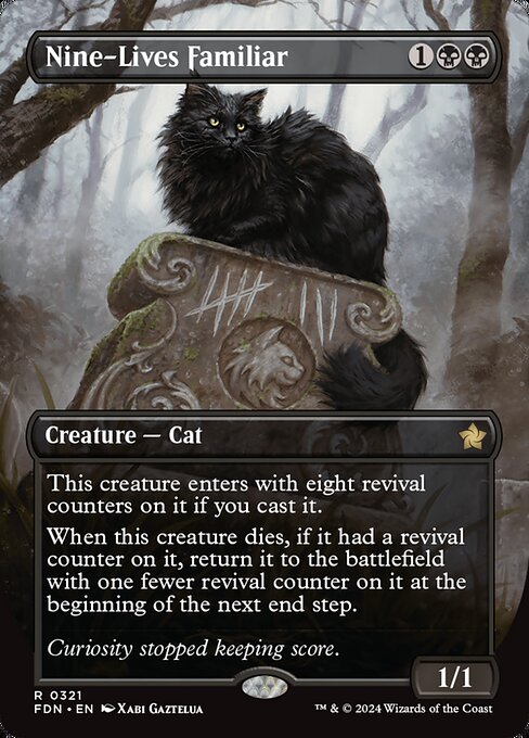 MTG Nine-Lives Familiar FDN 321 Borderless Foil