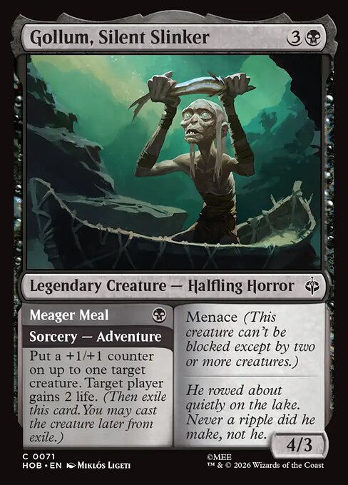 MTG Gollum, Silent Slinker // Meager Meal HOB 071 Regular Foil