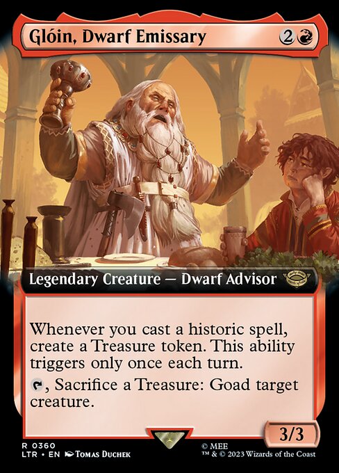 MTG Glóin, Dwarf Emissary LTR 360 Extended Art Nonfoil