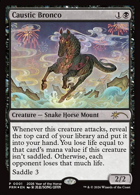 MTG Caustic Bronco PL26 001 Year of the Horse Promo Foil