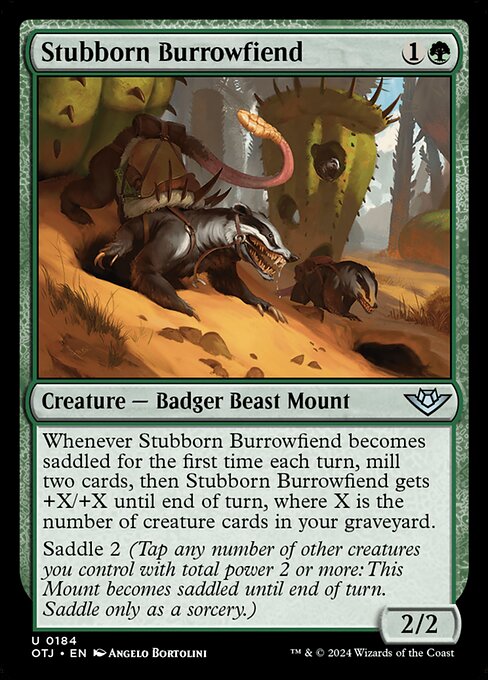 MTG Stubborn Burrowfiend OTJ 184 Regular Foil