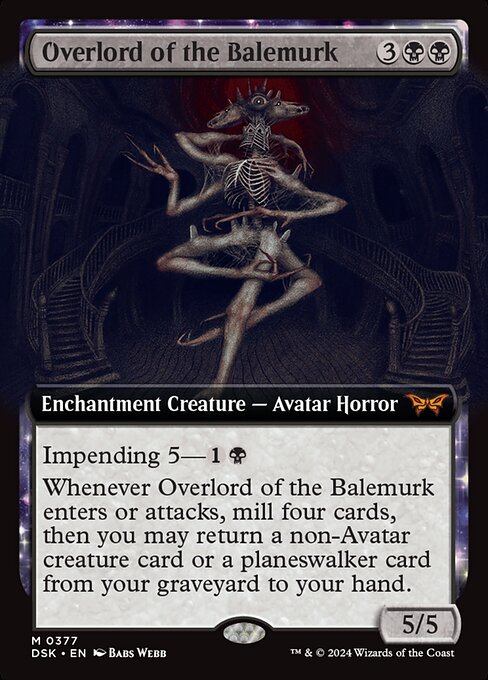 MTG Overlord of the Balemurk DSK 377 Extended Art Nonfoil