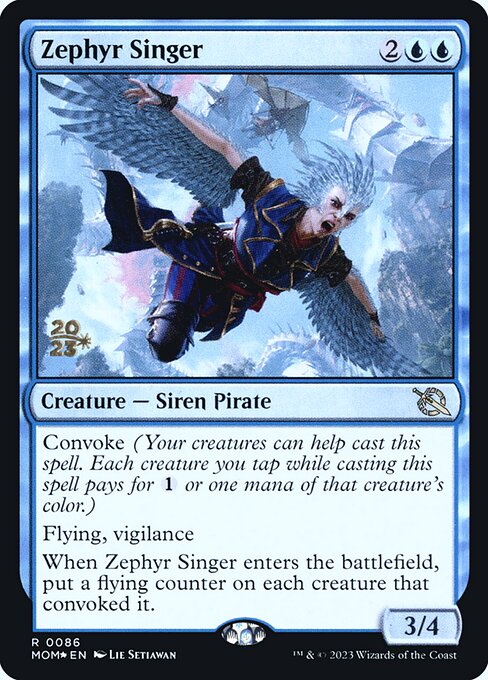 MTG Zephyr Singer PMOM 086s Prerelease Foil