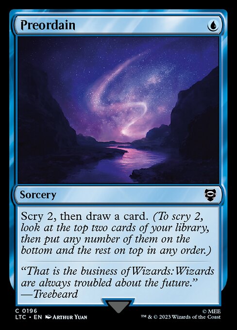 MTG Preordain LTC 196 Alternate Art Nonfoil