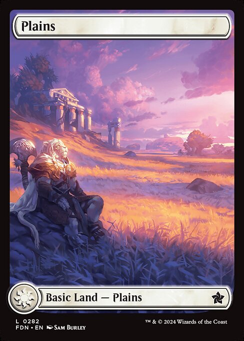 MTG Plains FDN 282 Full-Art Character Land Nonfoil
