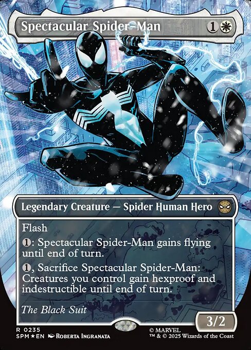 MTG Spectacular Spider-Man SPM 235 Borderless Costume Change Textured Foil