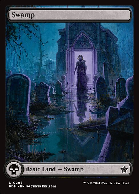 MTG Swamp FDN 286 Full-Art Character Land Nonfoil