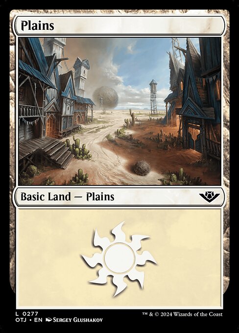 MTG Plains OTJ 277 Regular Basic Land Foil