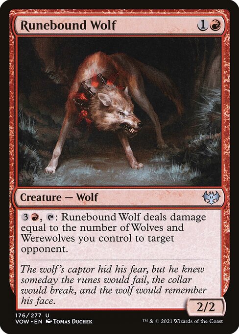 MTG Runebound Wolf VOW 176 Standard Foil front