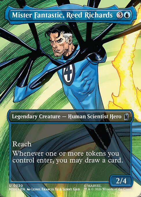 MTG Mister Fantastic, Reed Richards MSH 320 Borderless Scene Foil
